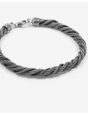 Bracciale Treccia Ritorta in Argento Nove25