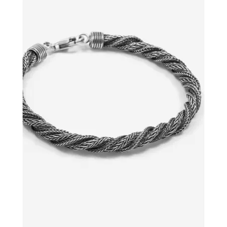 Bracciale Treccia Ritorta in Argento Nove25