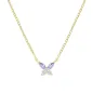 Collana Petali Lilla Dorata Donna Amen Collana Petali Lilla Dorata Donna Amen