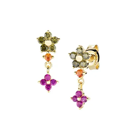Orecchini Pendenti Primula Verde Oliva Dorati Donna Amen - category_name - XDMG De Marchi Gianotti