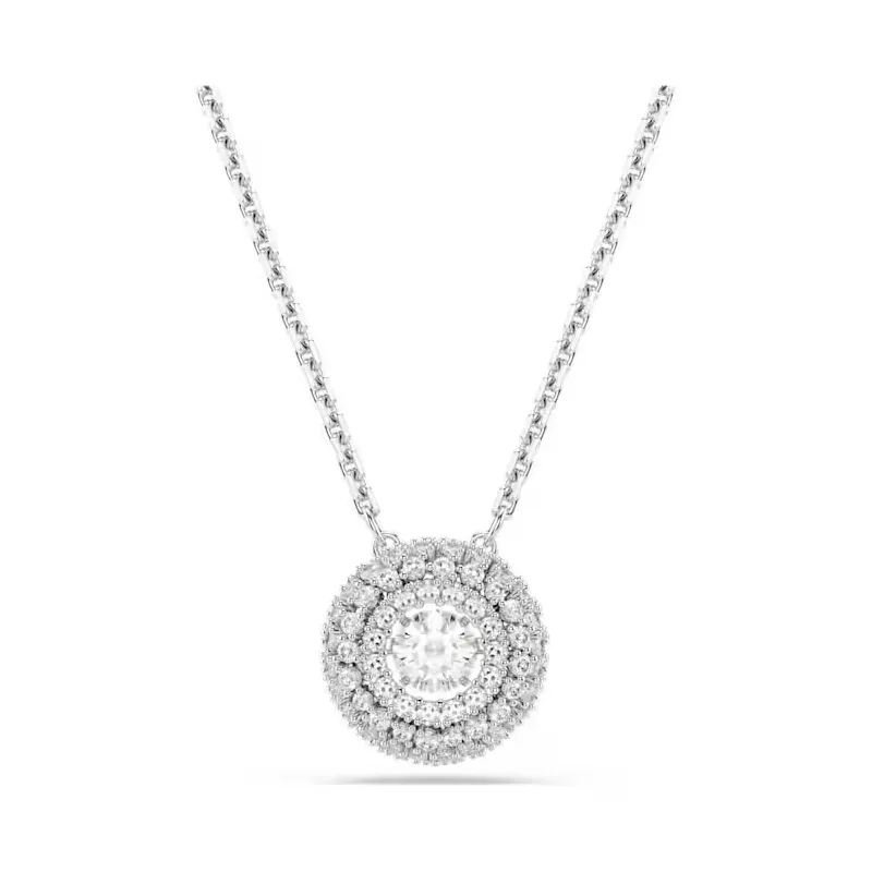 Collana pendente Sublima, taglio Round, Placcato Rodio Donna Swarovski Collana pendente Sublima, taglio Round, Placcato Rodio Donna Swarovski