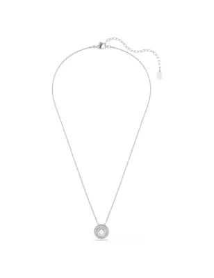 Collana pendente Sublima, taglio Round, Placcato Rodio Donna Swarovski