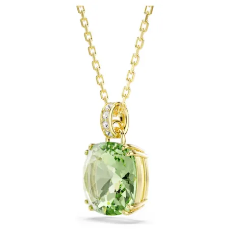 Collana Pendente Millenia, Taglio Cushion, Verde Donna Swarovski