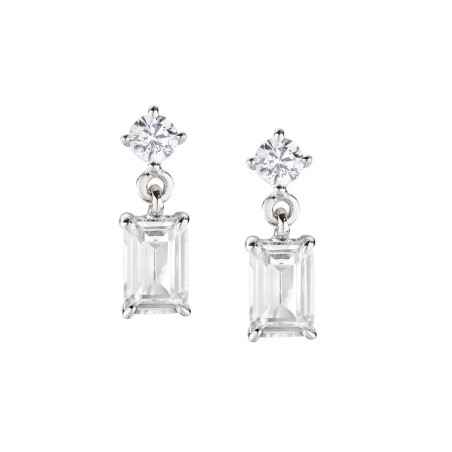 ORECCHINI PRINCESS ZIRCONE RETTANGOLARE BIANCO DONNA AMEN  EREBB Amen