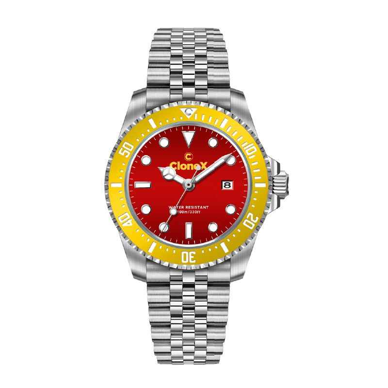 OROLOGIO AL QUARZO QUADRANTE ROSSO UOMO CLONEX OROLOGIO AL QUARZO QUADRANTE ROSSO UOMO CLONEX