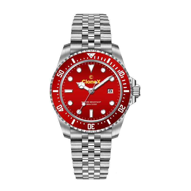 OROLOGIO AL QUARZO QUADRANTE ROSSO UOMO CLONEX OROLOGIO AL QUARZO QUADRANTE ROSSO UOMO CLONEX