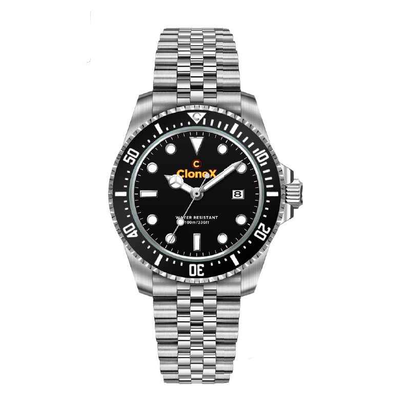 OROLOGIO AL QUARZO QUADRANTE NERO UOMO CLONEX OROLOGIO AL QUARZO QUADRANTE NERO UOMO CLONEX