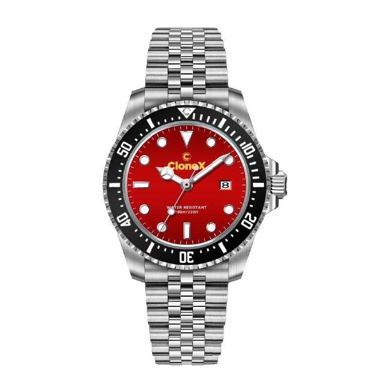 OROLOGIO AL QUARZO QUADRANTE ROSSO UOMO CLONEX OROLOGIO AL QUARZO QUADRANTE ROSSO UOMO CLONEX