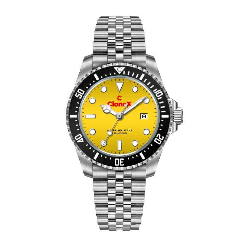 OROLOGIO AL QUARZO QUADRANTE GIALLO UOMO CLONEX OROLOGIO AL QUARZO QUADRANTE GIALLO UOMO CLONEX