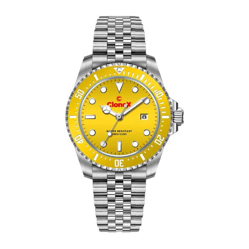 OROLOGIO AL QUARZO QUADRANTE GIALLO UOMO CLONEX OROLOGIO AL QUARZO QUADRANTE GIALLO UOMO CLONEX