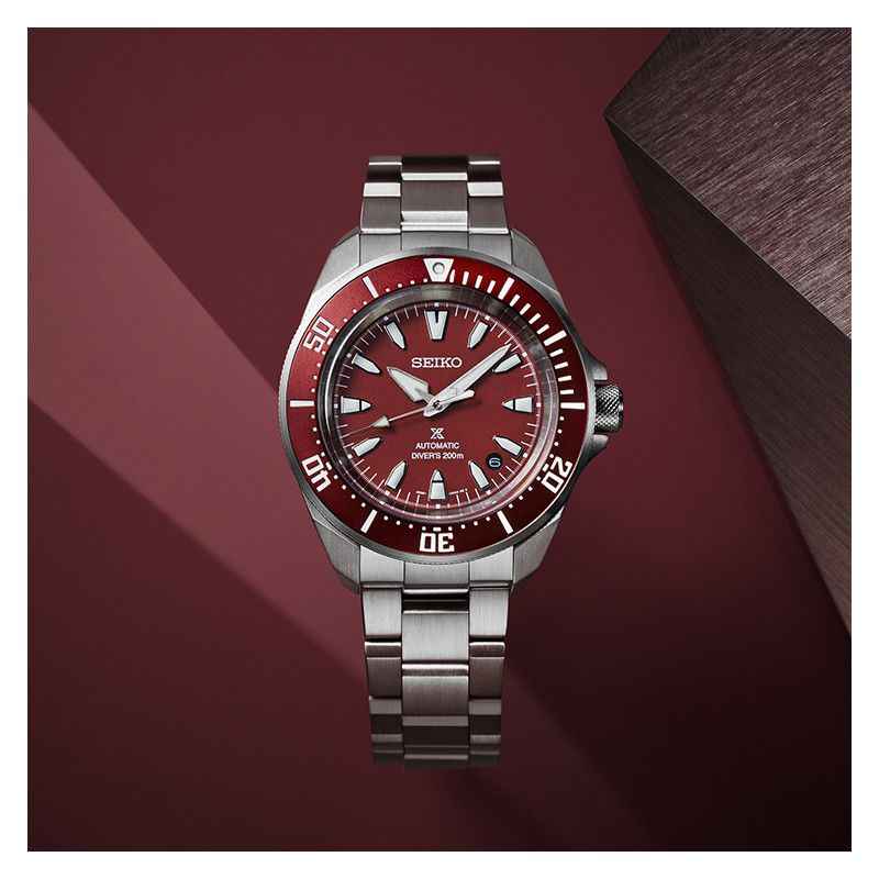 OROLOGIO SAMURAÏ AUTOMATICO QUADRANTE ROSSO UOMO SEIKO PROSPEX OROLOGIO SAMURAÏ AUTOMATICO QUADRANTE ROSSO UOMO SEIKO PROSPEX