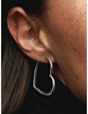 Orecchini Cerchi Cuori Asimmetrici Grandi Donna Pandora