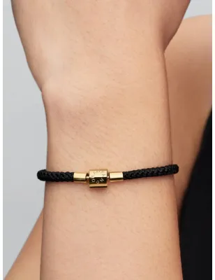 Bracciale in Corda Nera con Chiusura a Barile cm.19 Donna Pandora
