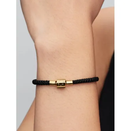 Bracciale in Corda Nera con Chiusura a Barile cm.19 Donna Pandora