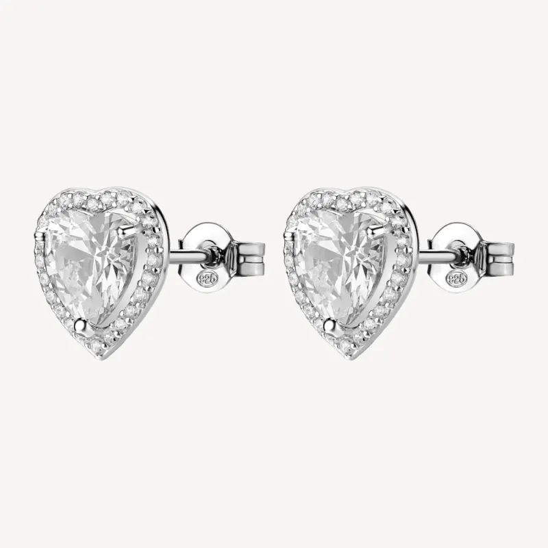 Orecchini Fancy Cuore Zirconi Bianchi Donna Brosway