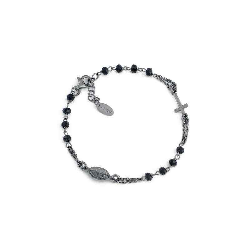 BRACCIALE ROSARIO ARGENTO BRUNITO DONNA AMEN 
