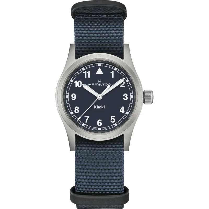 OROLOGIO AL QUARZO NATO BLU 33MM UOMO-DONNA HAMILTON KHAKI OROLOGIO AL QUARZO NATO BLU 33MM UOMO-DONNA HAMILTON KHAKI