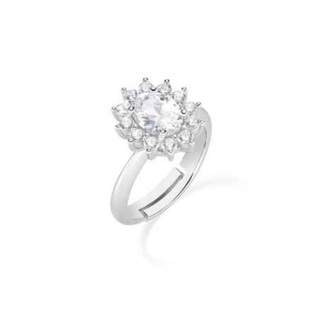 ANELLO ADATTABILE ROYAL LADY ZIRCONE BIANCO AMEN ANLDGBBB2 Amen