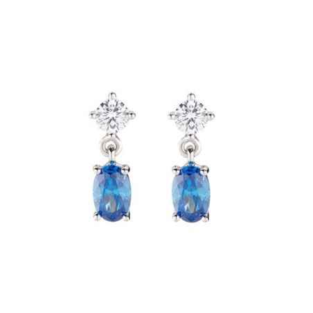 ORECCHINI PRINCESS ZIRCONE OVALE BLU DONNA AMEN  EOVBBL Amen