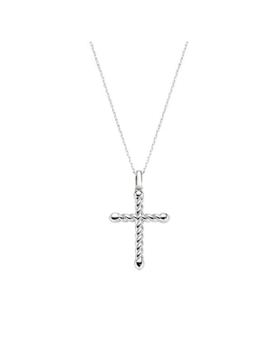 Collana in Ottone Rodiato Croce Intrecciata Donna Amen