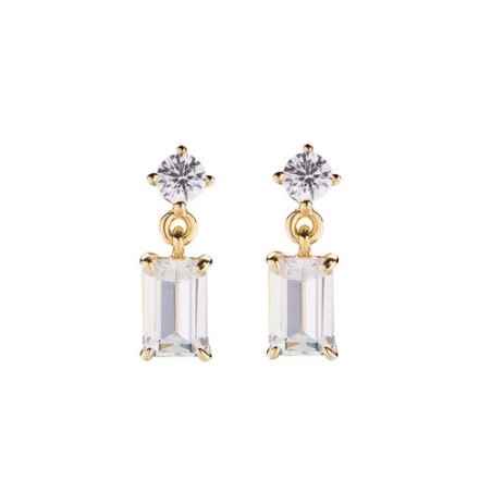 ORECCHINI PRINCESS DORATI ZIRCONE BIANCO AMEN EREGB Amen