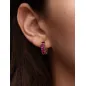 Orecchini Cerchi Cristalli Rosa Scuro Donna Pandora