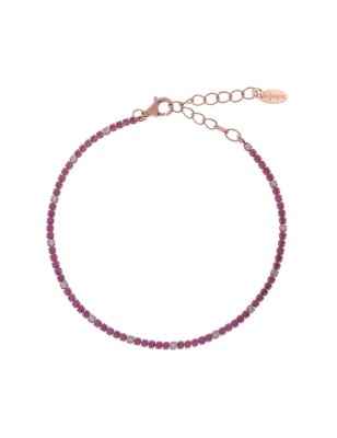 BRACCIALE TENNISMANIA ROSATO ZIRCONI FUCSIA BIANCHI AMEN BT1RRB17 Amen