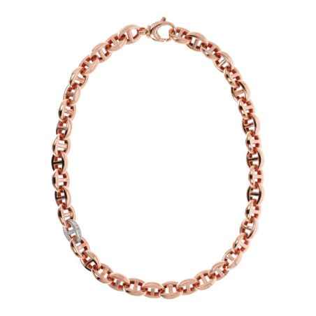 Collana MAGLIA MARINA CON ZIRCONI Donna Bronzallure