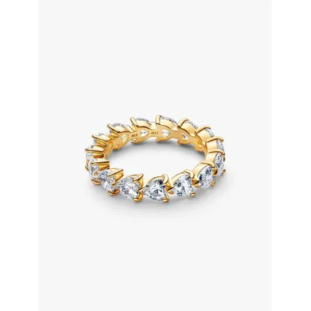 Anello Dorato Fascia Cuori mis.50 Donna Pandora