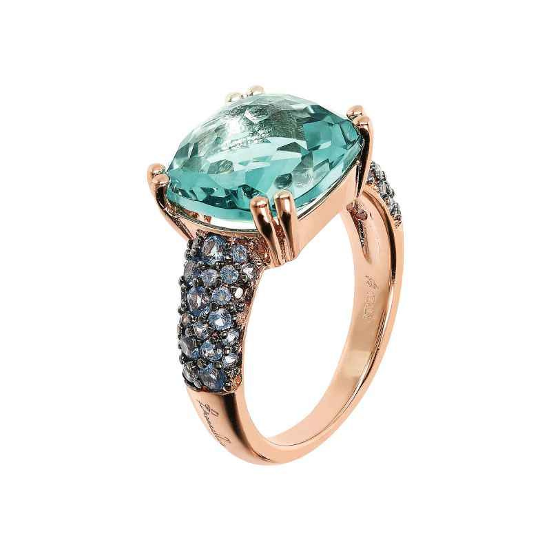 Anello PRISMA GEM QUADRATA PAVE' VERDE M16 Donna Bronzallure Anello PRISMA GEM QUADRATA PAVE' VERDE M16 Donna Bronzallure