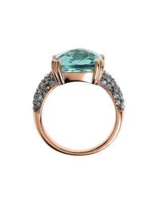 Anello PRISMA GEM QUADRATA PAVE' VERDE M16 Donna Bronzallure