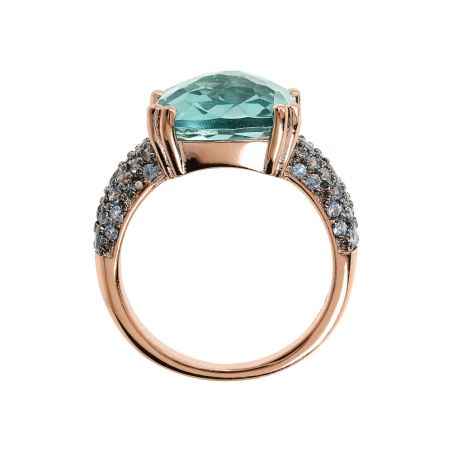 Anello PRISMA GEM QUADRATA PAVE' VERDE M16 Donna Bronzallure