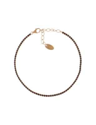 BRACCIALE TENNISMANIA DORATO ZIRCONI NERI AMEN BT1GN17 Amen