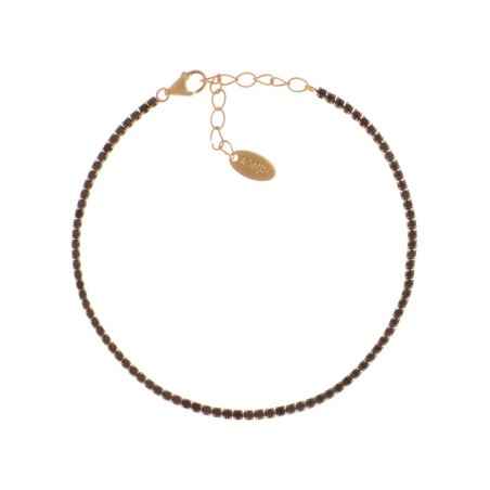 BRACCIALE TENNISMANIA DORATO ZIRCONI NERI AMEN BT1GN17 Amen