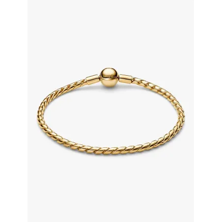Bracciale Maglia Spiga Chiusura Sfera Placcato Oro cm.21 Pandora