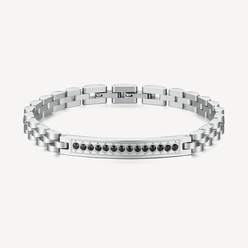 Bracciale Riptide con Barra Centrale e Zirconi Neri Uomo Brosway Bracciale Riptide con Barra Centrale e Zirconi Neri Uomo Brosway