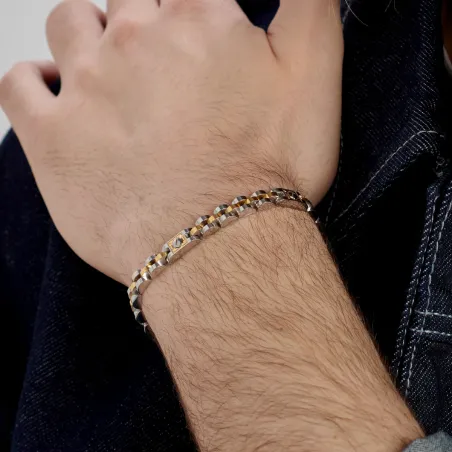 Bracciale Riptide Finitura Pvd Oro con Elementi a Vite Uomo Brosway