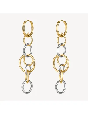 Orecchini Lunghi Bicolore con Cerchi Intersecati Donna Brosway - category_name - XDMG De Marchi Gianotti