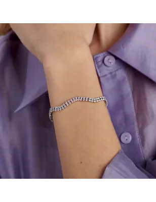 Bracciale Desideri Doppiofilo con Zirconi Bianchi Donna Brosway