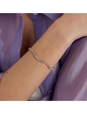 Bracciale Desideri Doppiofilo Dorato con Zirconi Bianchi Donna Brosway