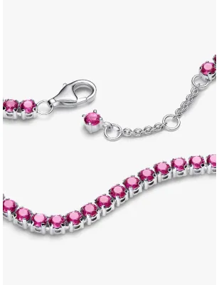 Bracciale Tennis Cristalli Rosa Scuro cm.16 Donna Pandora
