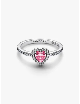 Anello Cuore in Rilievo Rosa mis.54 Donna Pandora