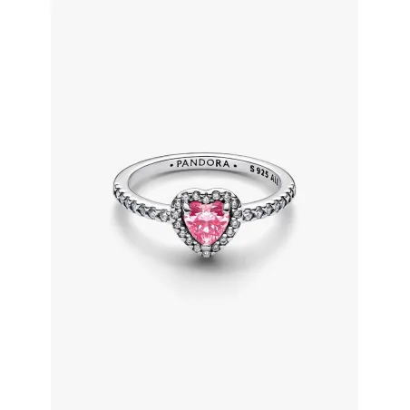 Anello Cuore in Rilievo Rosa mis.54 Donna Pandora