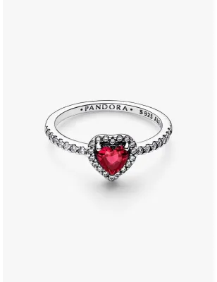 Anello Cuore in Rilievo Rosso mis.56 Donna Pandora
