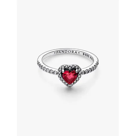 Anello Cuore in Rilievo Rosso mis.56 Donna Pandora