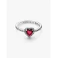 Anello Cuore in Rilievo Rosso mis.54 Donna Pandora