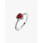 Anello Cuore in Rilievo Rosso mis.54 Donna Pandora