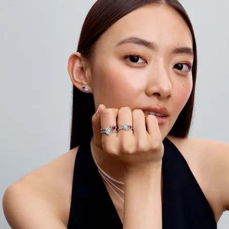 ANELLO CUORI E PUNTI LUCE MIS.58 DONNA PANDORA