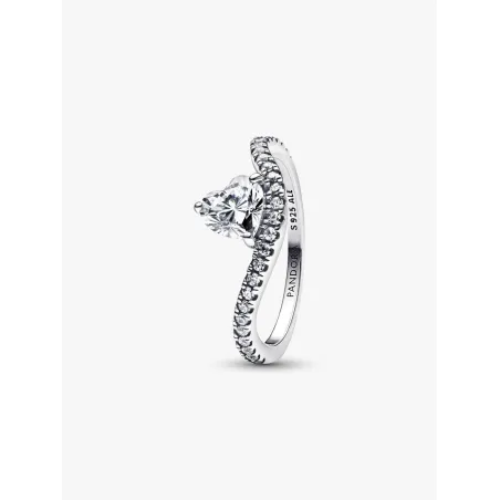 Anello Onda con Cuore Luminoso e Pavé mis.54 Donna Pandora - category_name - XDMG De Marchi Gianotti