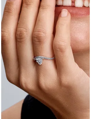 Anello Onda con Cuore Luminoso e Pavé mis.54 Donna Pandora - category_name - XDMG De Marchi Gianotti
